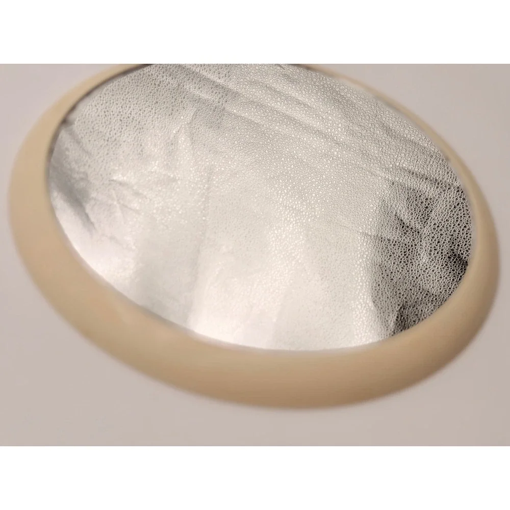 Estee Lauder Vintage Cream Round Tabletop Vanity Mirror Foldable Kickstand Base
